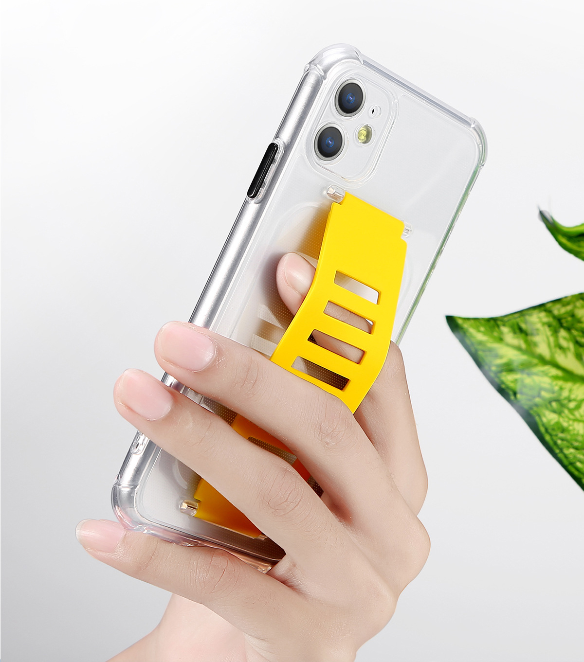 

Hand Strap Band Camera Protection Shockproof Clear TPU Phone Case for iPhone 12 Mini 11 Pro XS Max XR X 7 8 Plus, Pink