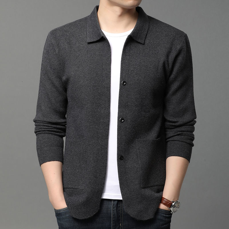 

Men's Autumn 2021 Thin New Knit Cardigan Jacket Young Clothes YJLB, Brown