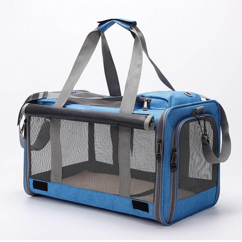 

Pet Nylon Carrier Shoulder Bag Foldable Travel Breathable Mesh Handbag for Cats Dog Puppy Outdoor Indoor Use1, Blue