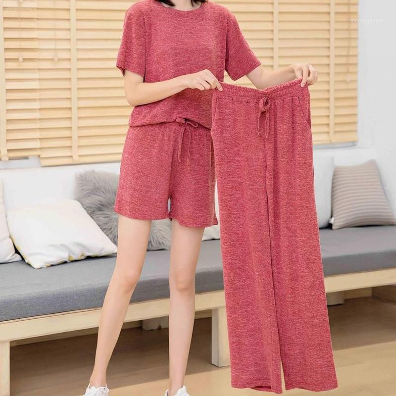 

Casual Pajamas Set Women Soft Cotton Mom Sexy Pyjama Long Pants Shorts Shirt Blinder 4Piece/Set Big Size Home Sleepwear1, Summer style