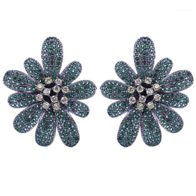 

XIUMEIYIZU Luxury Flower Zircon Stud Earring Big Size for Wedding Party Banquet Jewelry High Quality Plating Earrings Wholesale1