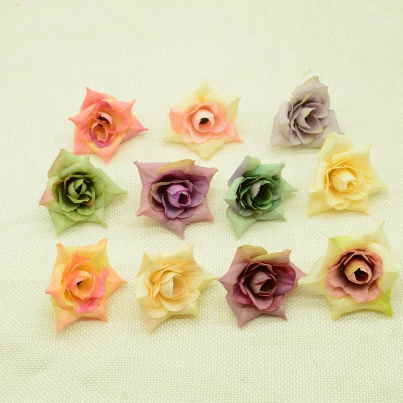 

10pcs Silk roses Artificial flowers cheap for wedding home decor accessories scrapbooking diy Valentine's Day gifts fake plastic1, Green