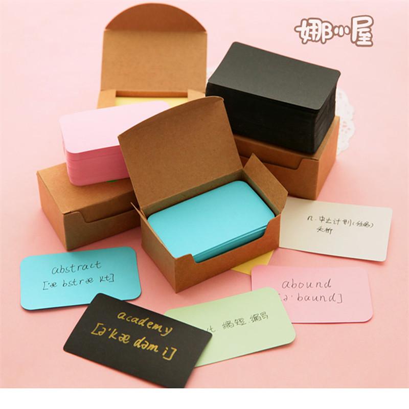 

100Pcs Kraft Paper Card Blank Business Cards Message Memo Party Gift Thank You Cards Label Bookmarks Learning
