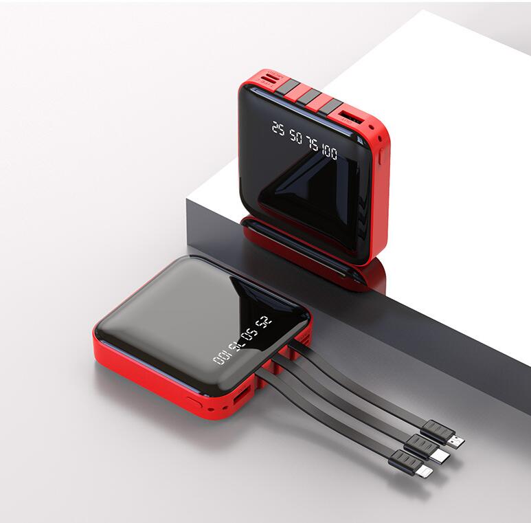 

Mini Power Bank 20000mAh 5V 2A Mirror Screen Poverbank External Battery Portable Charger 20000 mAh Powerbank