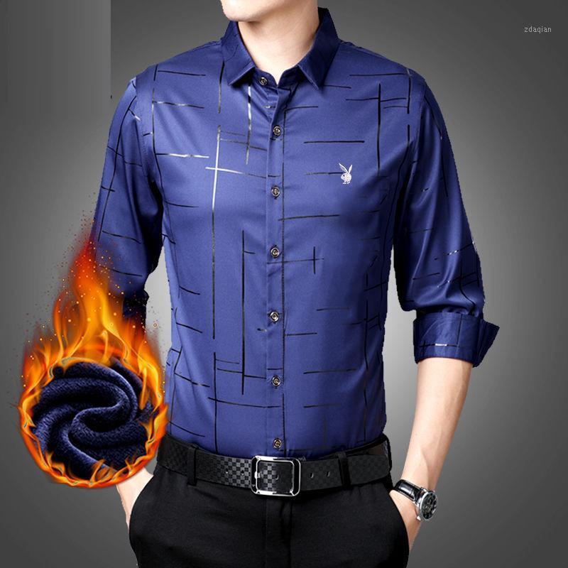 

Fashion Dress Shirt Velet Warm Men Slim Fit Long Sleeve Casual Button Down Shirts Mens Business Office Work High Quality1, 8068