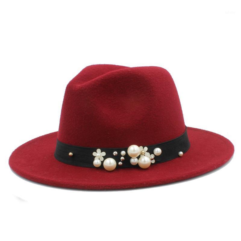 

Women Men Wool Fedora Hat With Wide Brim Floppy Cloche Jazz Godfather Sombrero Caps Size 56-58CM1, Black