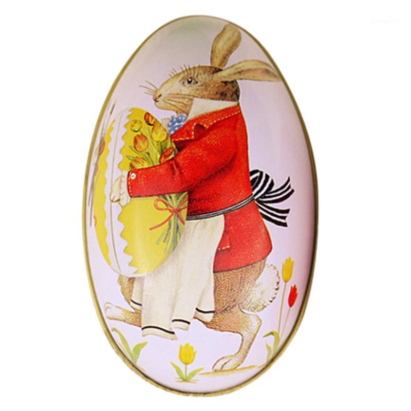 

coxeer Pastel Painting Ester Egg Box Printed Oval Decorating Candy Tin Box Easter Egg Gift For Party Favors Candies1