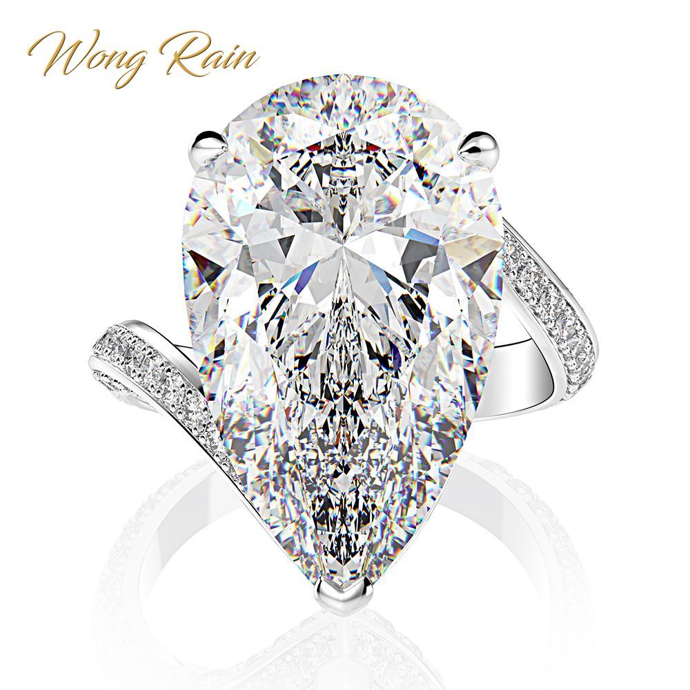 

Wong Rain Luxury 100% 925 Sterling Silver Created Moissanite Gemstone Wedding Engagement Diamonds Ring Fine Jewelry Wholesale 201119