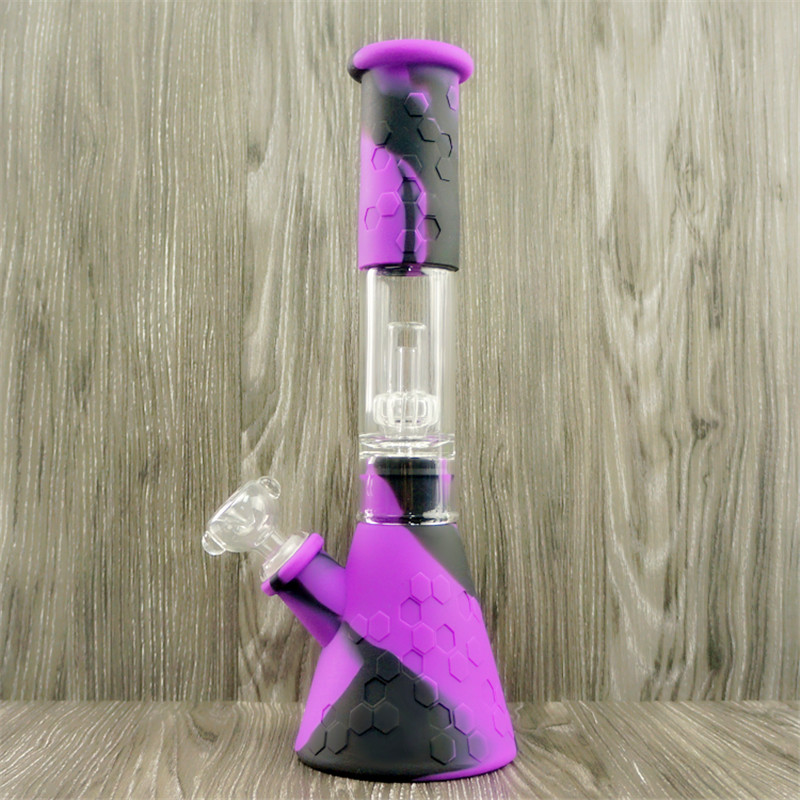 

New Silicone Bong Silicon Hookah 12 Inches Height Shisha Water Pipe Portable Hookah Beaker Base With Set