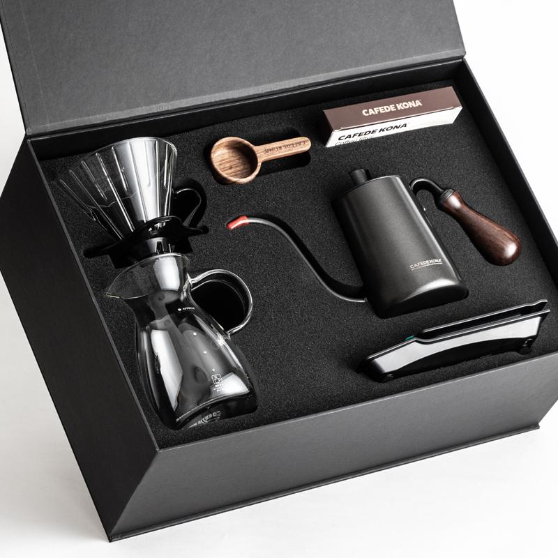 

Hand Washed Coffee Gift Box Drip Filter Household Coffee 6 Piece Set Thin-necked Pot+ Glass Pot + Leaking Cup + Electronic Scale