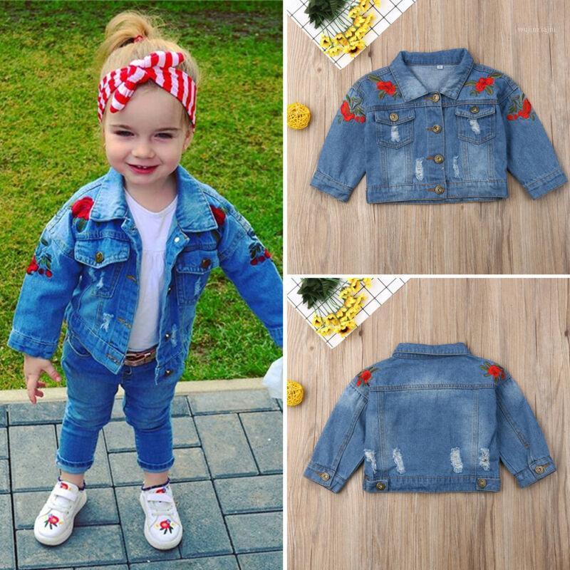

2020 New Embroidery Denim Jacket Kids Baby Girl Fashion Outerwear Coat Children Denim Jacket Top Clothes1, As pic