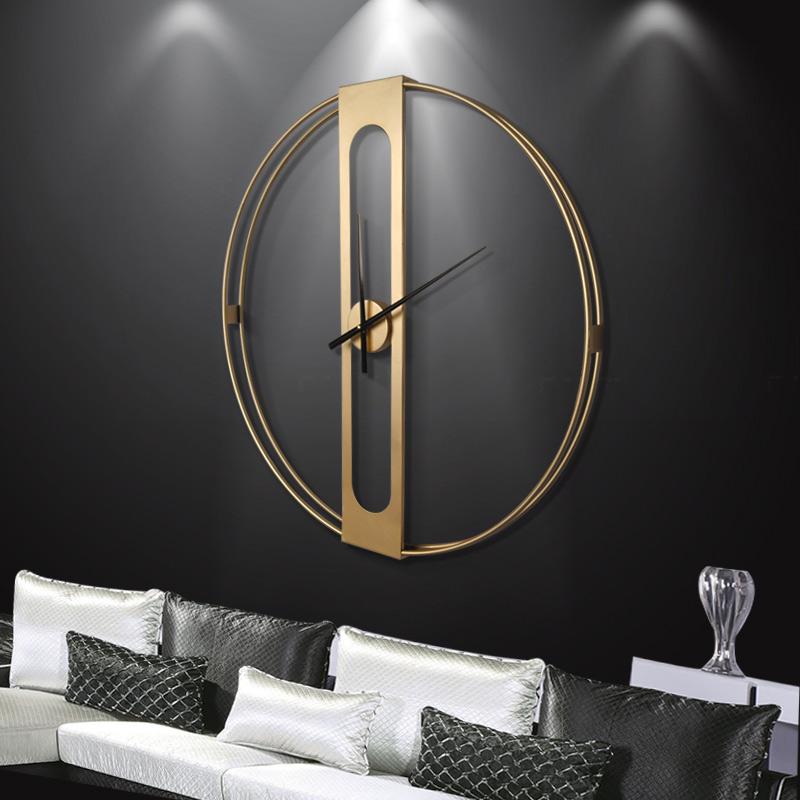

Mute Nordic Wall Clock Large Luxury Metal Living Room Wall Clock Creative Watch Mechanism Gift Idea Home Decoration DD55WC