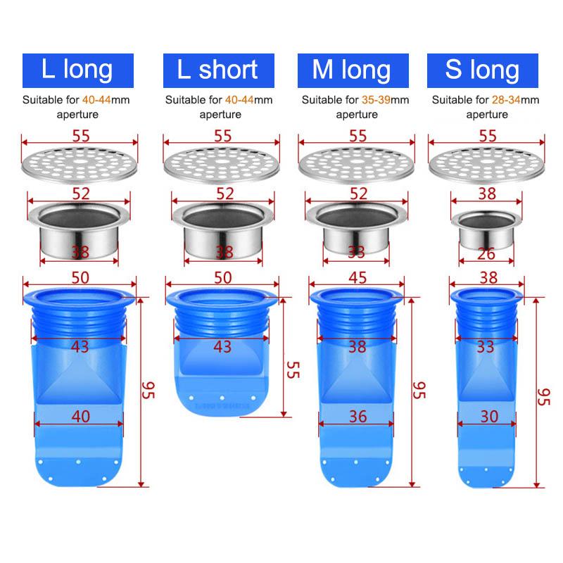 

Pest Control Silicone Anti-odor Stainless Steel Cover Floor Drain Core Kitchen Gadgets Sewer Accessories Round Deodorant