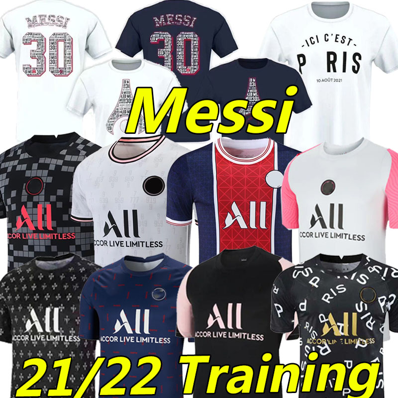 

MESSI The Lates Soccer jerseys 21/22 MBAPPE KEAN ICARDI DI MARIA MARQUINHOS SERGIO RAMOS 2021 2022 Training POLO Pre-Macth shirt football jesey Maillots de foot, Black