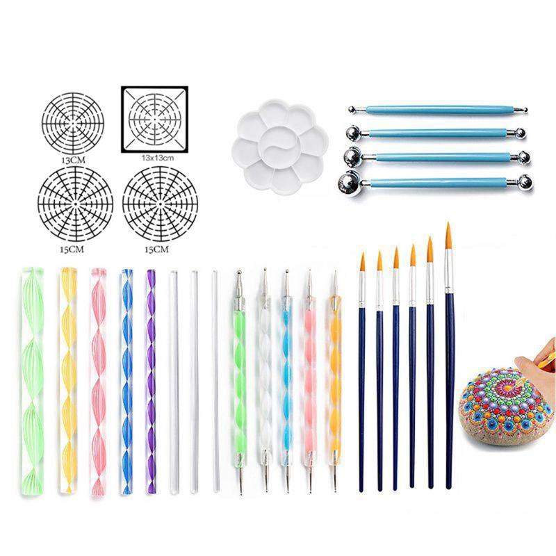 

28pcs Mandala Dotting Tools Kit for Painting Rock Pen Art Paint Stencil