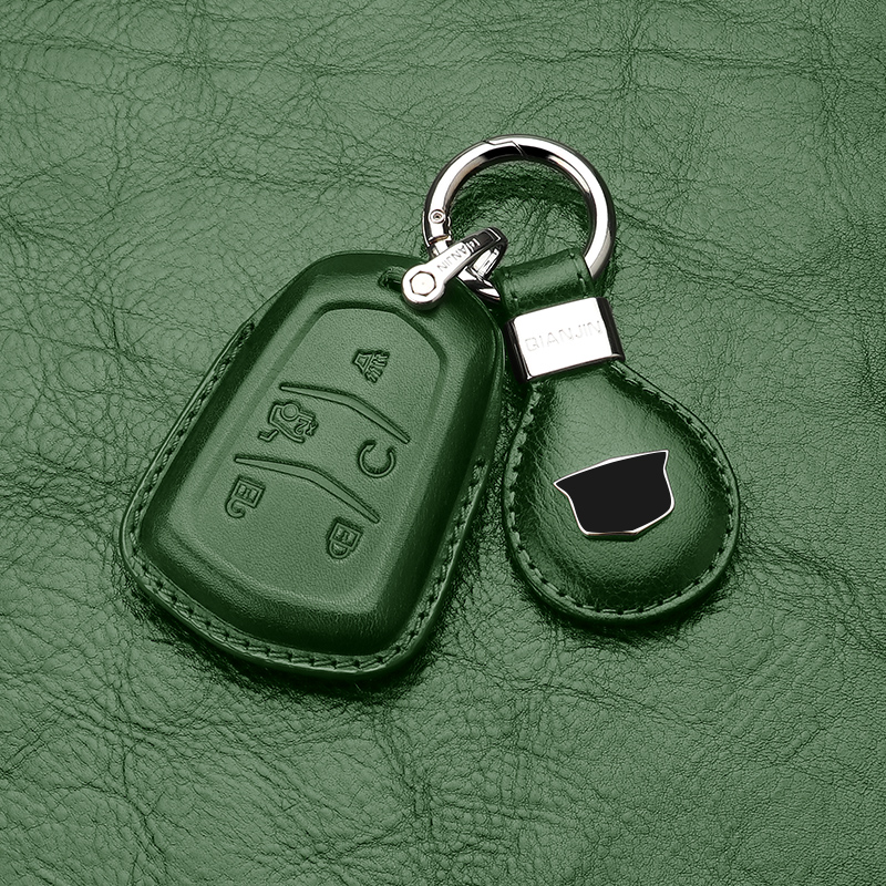 

Special for Cadillac key case leather xt4 xt5 XT6 XTS CT6 / ATSL car key case chain, Green