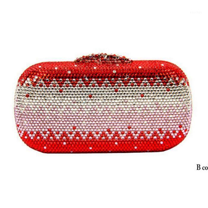 

lady colorful crystal diamond clutches Bags Women Evening Bags Ladies Cocktail Party Dinner clutch purse bag Handbags1, Color same as pictur