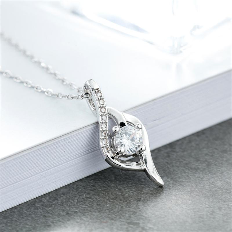 

Pendant Necklaces Trendy Water Drop Geometric Tibetan Sliver Neck Wedding Engagement Crystal Luxury Jewelry KL1096
