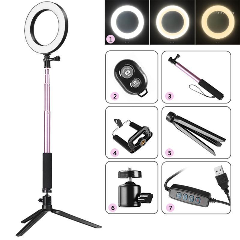 

5-In-1 Dimmable LED Selfie Ring Light Camera Studio Fill-in Lamp With Stand Tripod Bluetooth Shutter for Live Makeup Lighting1