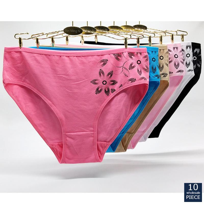 

1-10 pcs/lot 2XL/3XL/ printing new Women's Underwear plus size Big yards Cotton Large briefs lady Panties 89313, 3 pcs mix color