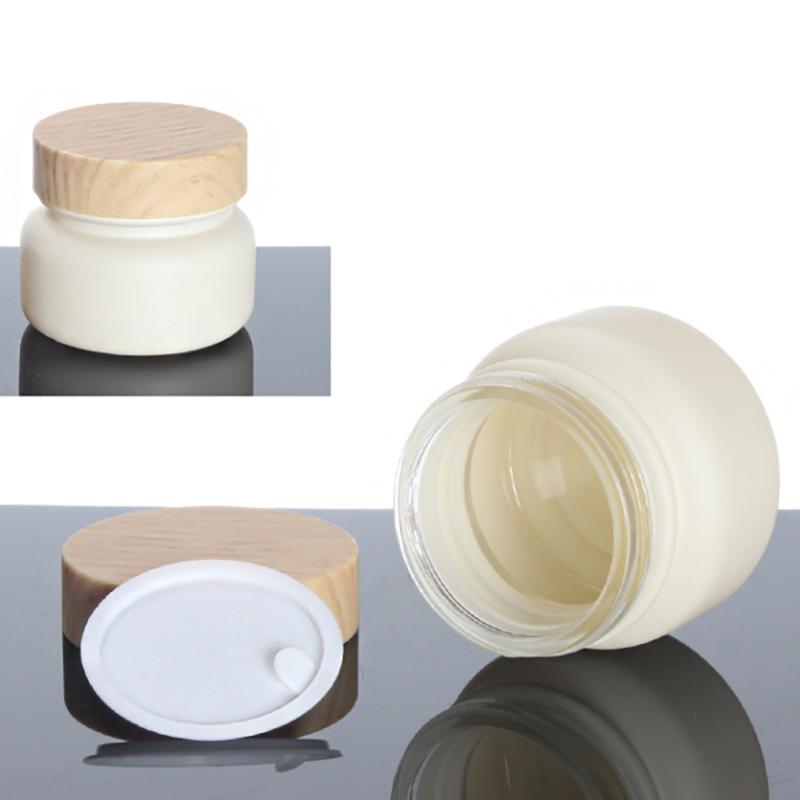 

50g Cream Jar with Wooden Screw Cap,Empty Glass Jar for Body Scrub