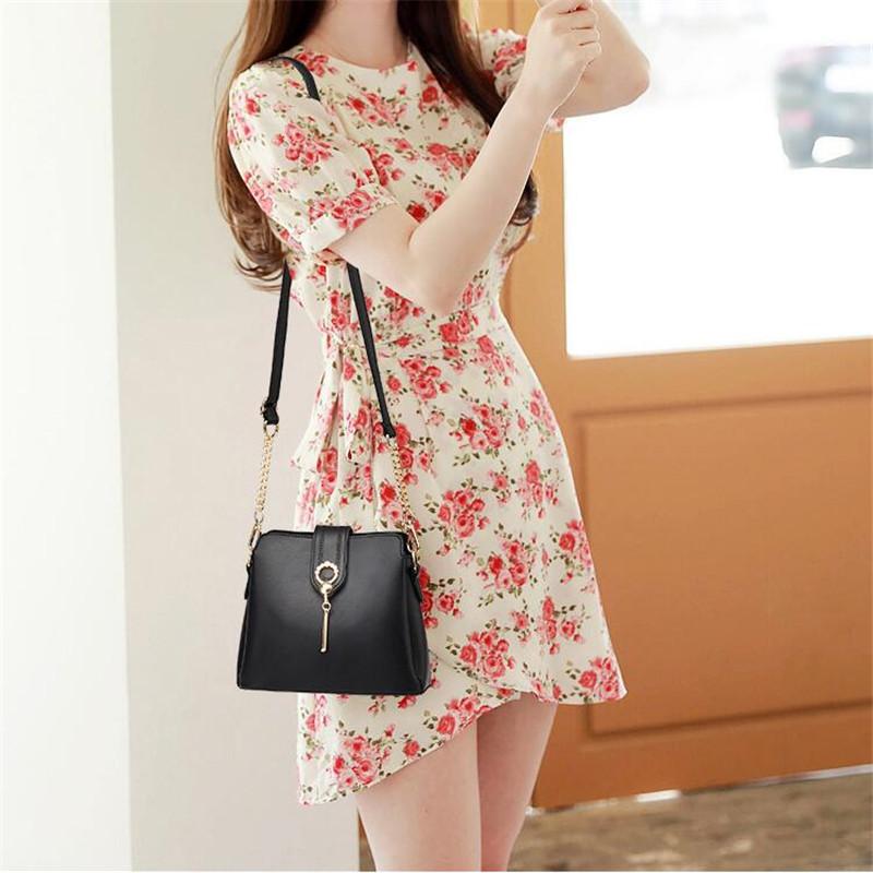 

Autumn winter new style PU leather handbags Korean version of shoulder diagonal bag fashion handbag large capacity bucket bag, Photo color