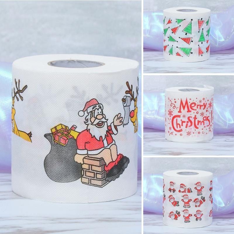 

Home Tool Santa Claus Bath Toilet Roll Paper Christmas Supplies Xmas Decor Tissue Cute Christmas Print High quality Navidad1