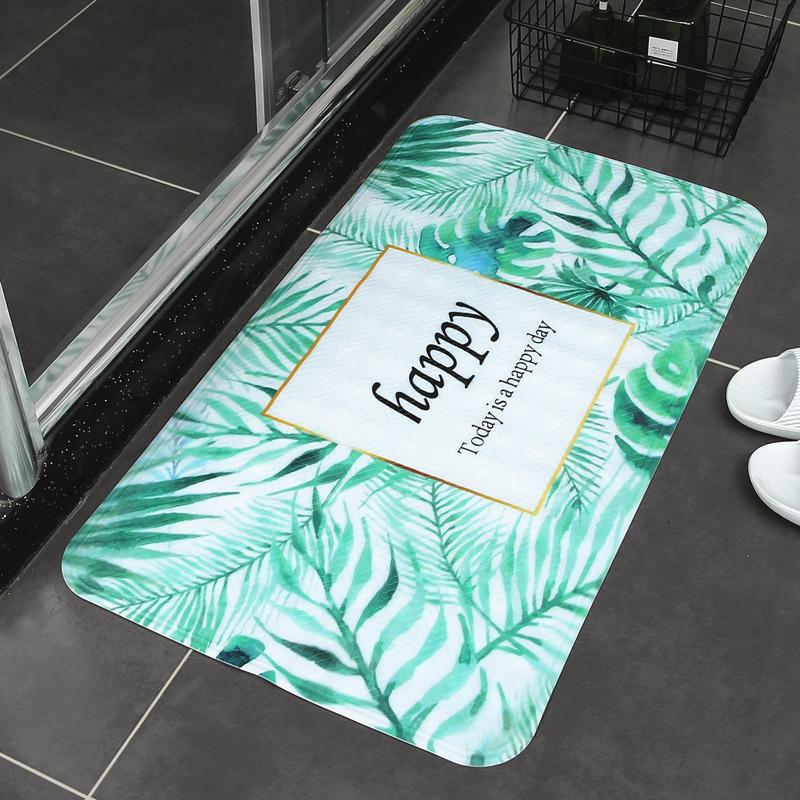 

Nordic Bathroom Printed Floor Mats Toilet Suction Cups Anti-skid PVC Floor Mats Household Merchandises Bath Products Bathmats