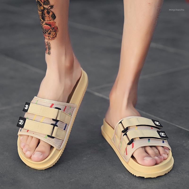 

2020New Men Slippers Mens Shoes Casual Breathable Beach Sandals Slippers Wedge Flip Flops Men Slides1, Black