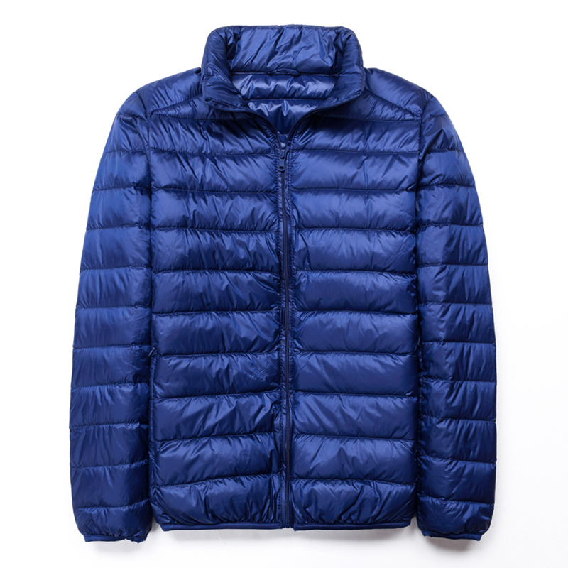 

Male winter casual jackets ultra light collar down portable windproof jacket parkas plus size outwear, Army green.