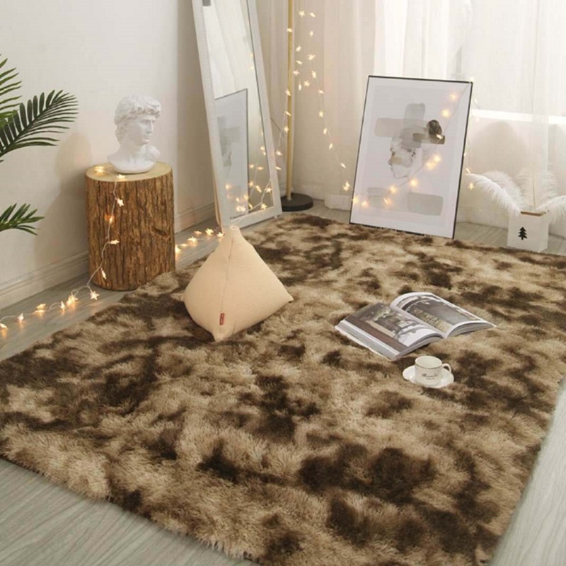 

1pcs Shaggy Tie-dye Carpet Printed Plush Floor Fluffy Mats Kids Room Faux 80*200cm Fur Area Rug Living Room Mats Silky Rugs, Yellow