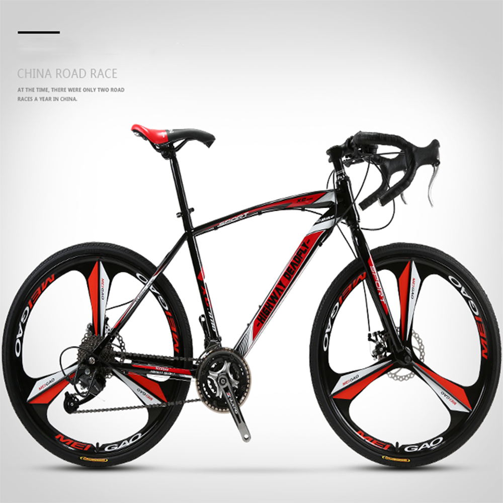 

Road Racing Bicycle Dead Fly 24/ 27 Speed Lightweight Solid Tire 26 Inch Students Adult Double Disc Brake