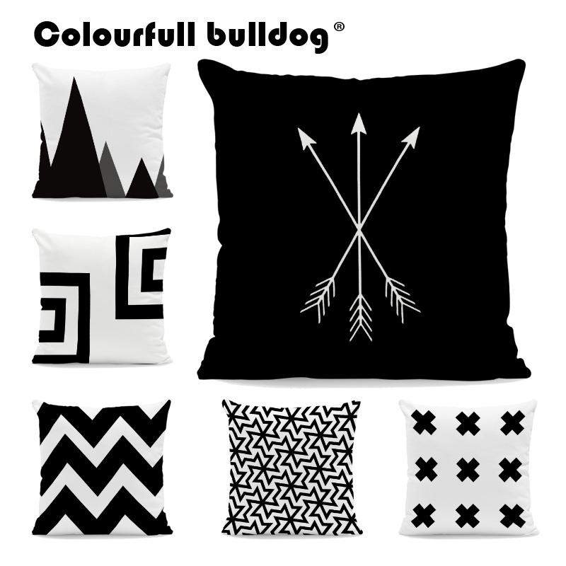

Personalized Black And White Diamond Geometry Striped Chevron Cushion Covers Pillows 18 Decorating Merry Christmas Throw Pillow, 11