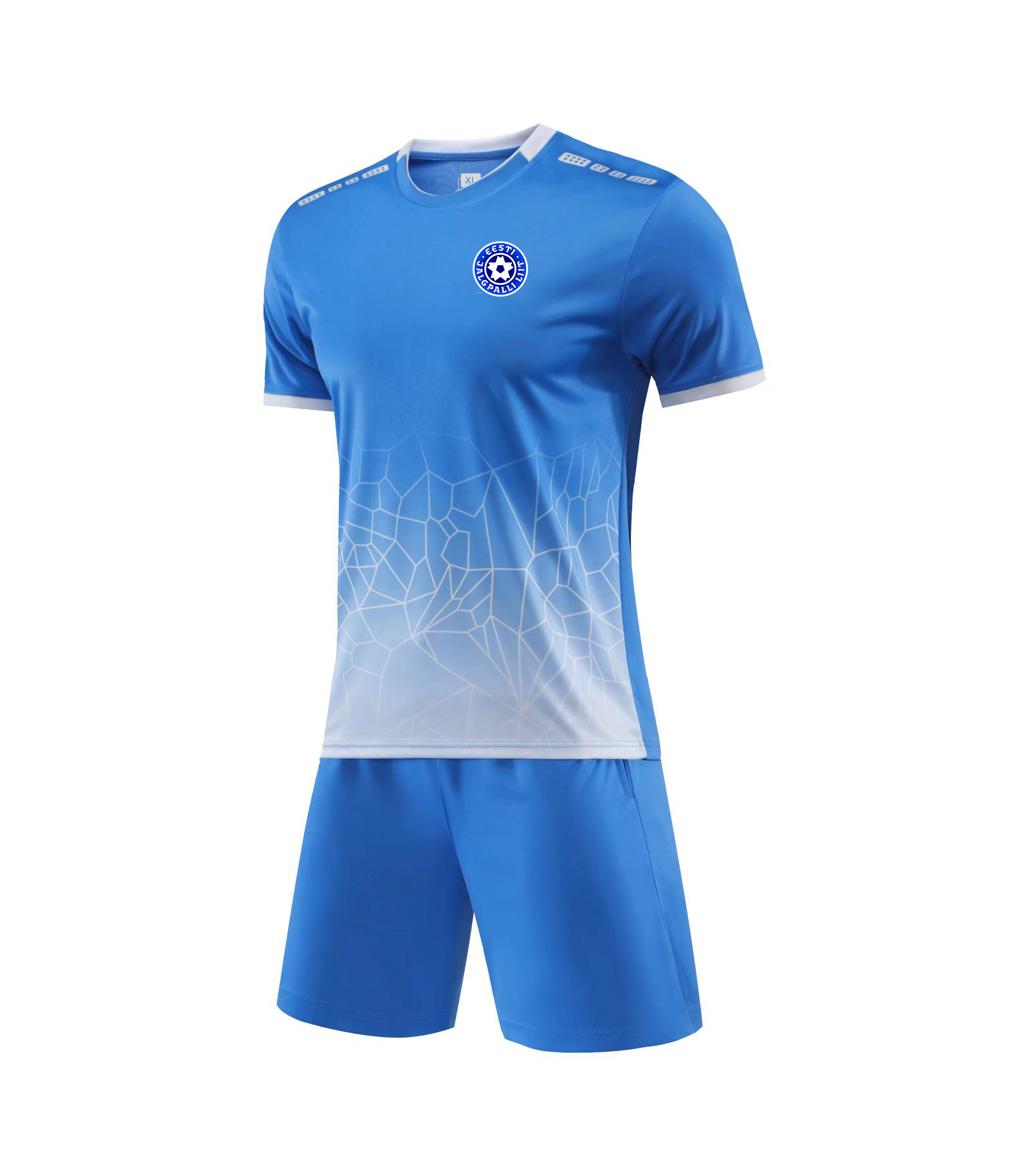 

Estonia national football team 2022 new Men's Tracksuits high-quality soccer outdoor training suits with short sleeves and thin quick-drying T-shirts, No 2