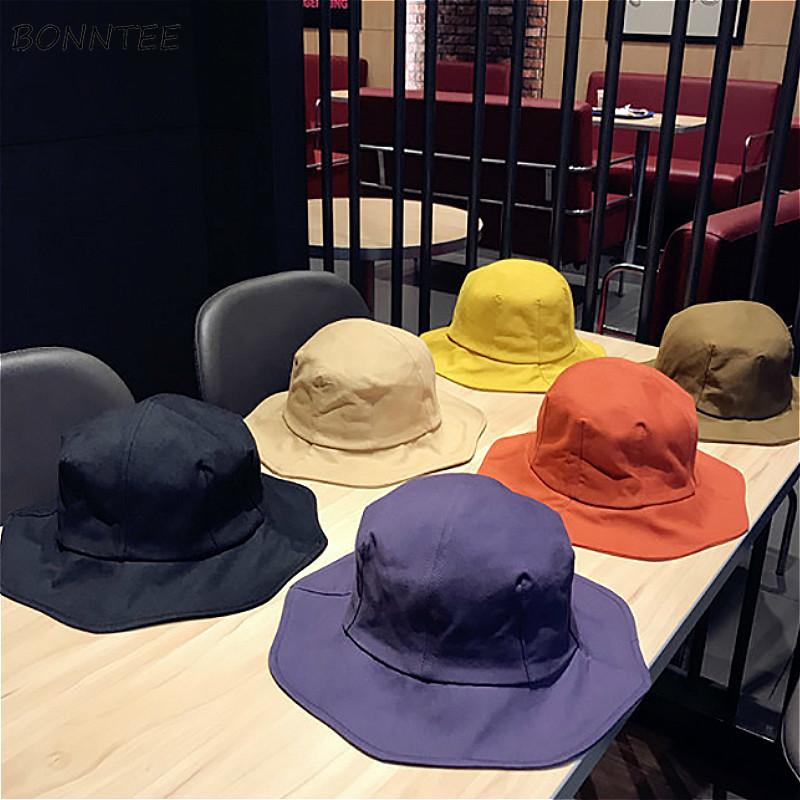 

Bucket Hats Women Female Caps Outdoor Chapeau Aesthetic Popular Daily Fresh Colors Sun Prevent Spring Fashion Leisure Fisherman, Brown