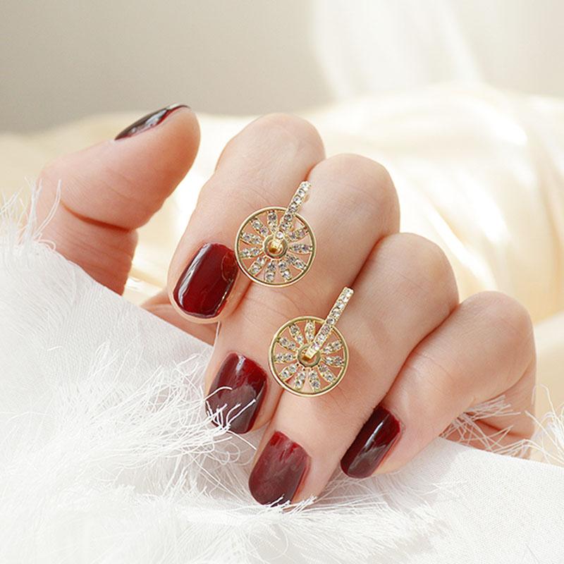 

Stud Trendy Fine Round Shiny Crystal Earrings For Women Designer Creativity Luxury Jewelry High Quality Zircon S925 Needle