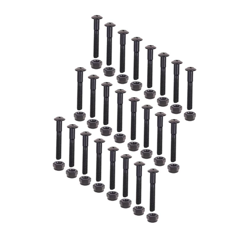 

24 Pcs Longboard Skateboards Cruiser Hardware Screws Mounting Bolts Set (1.22inch, Black