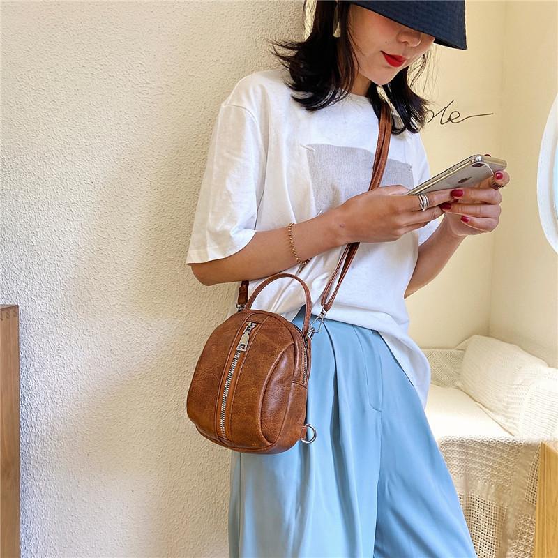 

2020 New Small Bag Women's Mini Korean Versatile One-Shoulder Messenger Bag Portable Soft Leather Backpack bags for women, Black