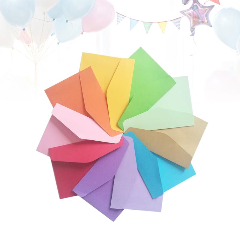 

120PCS Mini Size Color Envelope Blank Monochrome Envelope(Random Color