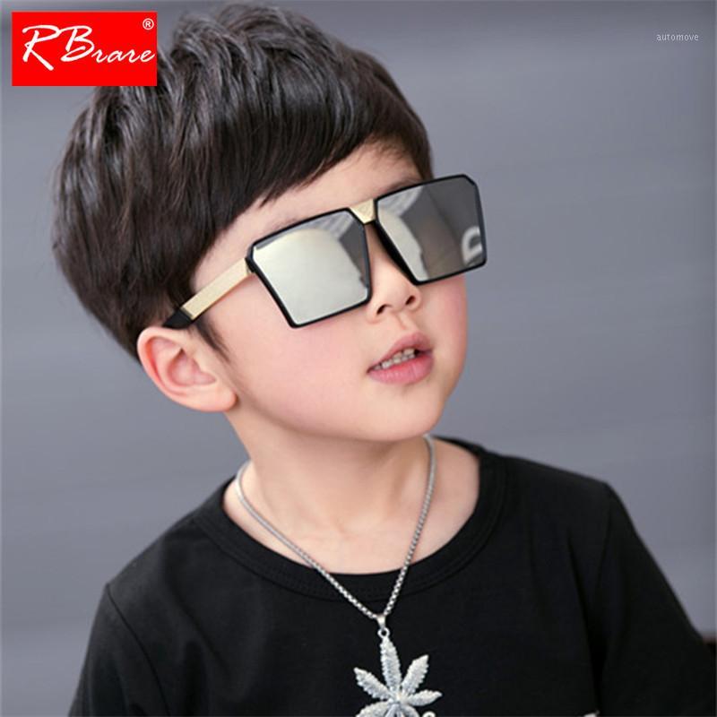 

RBRARE Classic Square Sunglasses Girls Boys Colorful Mirror Children Glasses Concave Shape Personality Anti-UV Street Beat Kid1