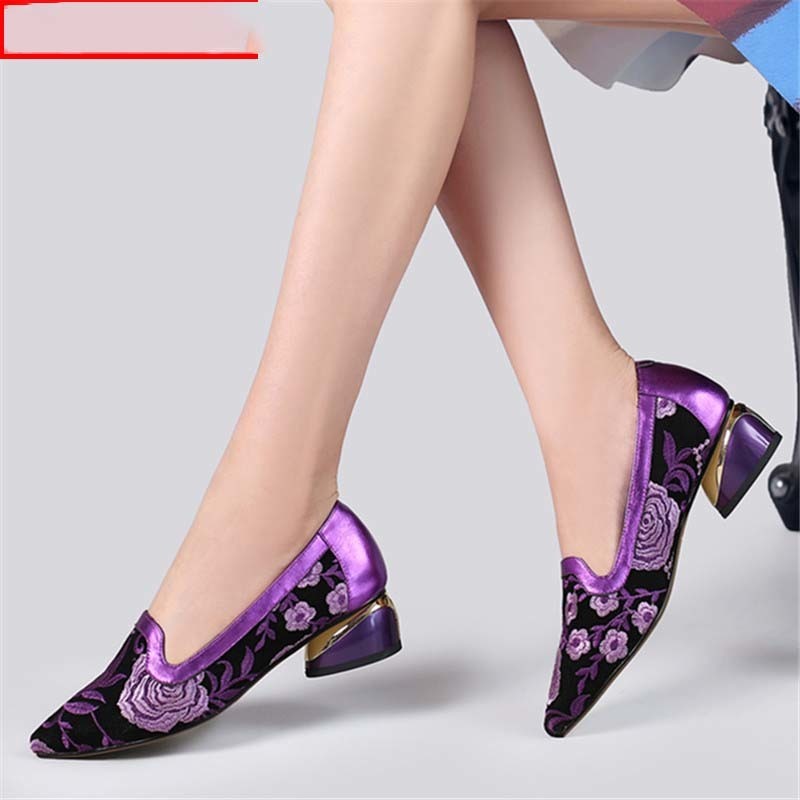 

Morazora 2020 summer classic hot pumps med heels pointed party genuine leather blue women's shoes, Poole