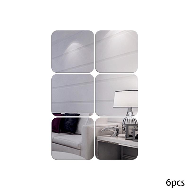 

Square Mirror Tile Wall Sticker 3D Mosaic Decal Home Room Decoration Wall Stickers For DIY Bath Room 15cm