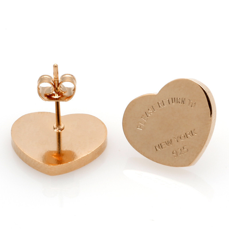 Nouvelle mode or argent or rose marque femmes inoxydable S'IL VOUS PLAÎT RETOURNER AU coeur charmes boucle d'oreille 1pcs goutte haute qualité 20