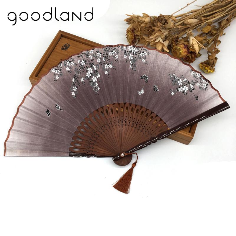 

Free Shipping 1pcs Linen Chinese Blossom Bamboo Folding Fan Gift Bag Wedding Favors and Gifts Party Decoration Craft Supplies