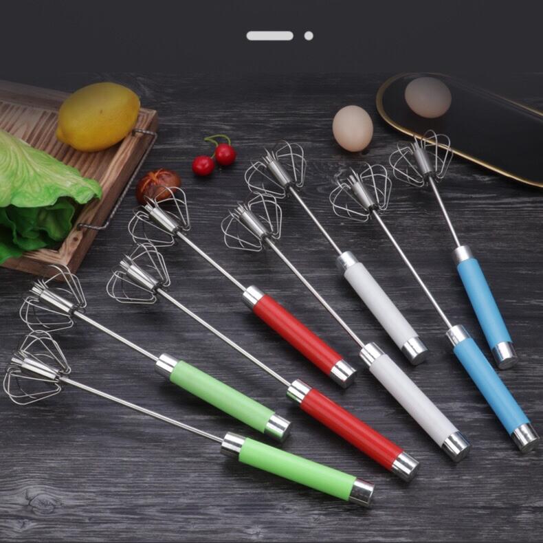 

Semi-automatic Mixer Egg Beater Manual Stainless Steel Whisk Handheld Self Turning Blender Hand Egg Cream Stirring Kitchen Tools ZYY238