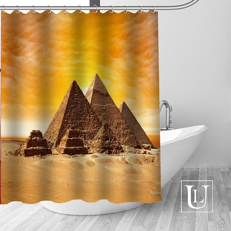 

Custom Pyramids Bathroom Curtain Waterproof Bathroom Fabric Polyester Shower Curtain 1pcs custom