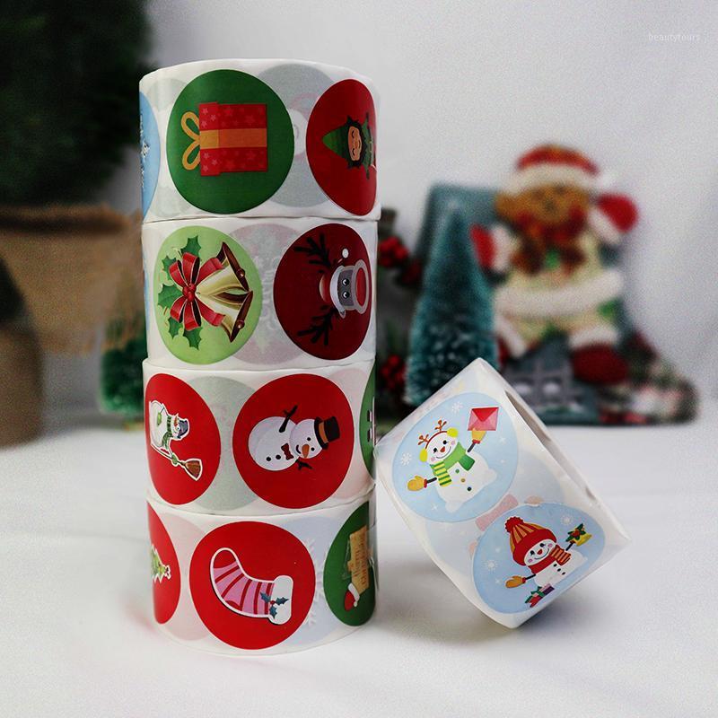 

500pcs/roll Christmas Sticker Cute Santa Claus Snowman Elk Pattern Sticker Merry Christmas Gifts Wrapping Seal Labels Decoration1