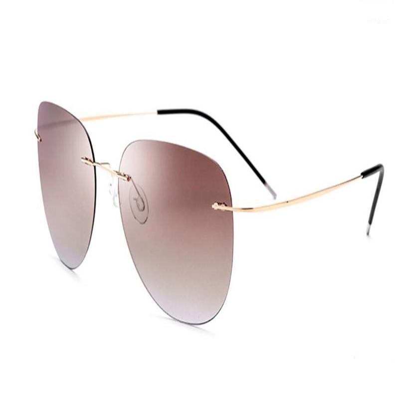 

Sunglasses Rimless Ultralight Fashion Men UV400 Protection Driving Eyewear Black Gold Goggle Brand Frame1