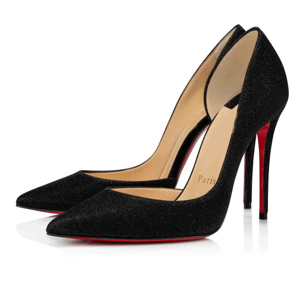 

Free shipping fashion women shoes Black suede Point toe thin heels High Heels Pumps Stilettos Shoes For Red Bottom shoes, Colour5