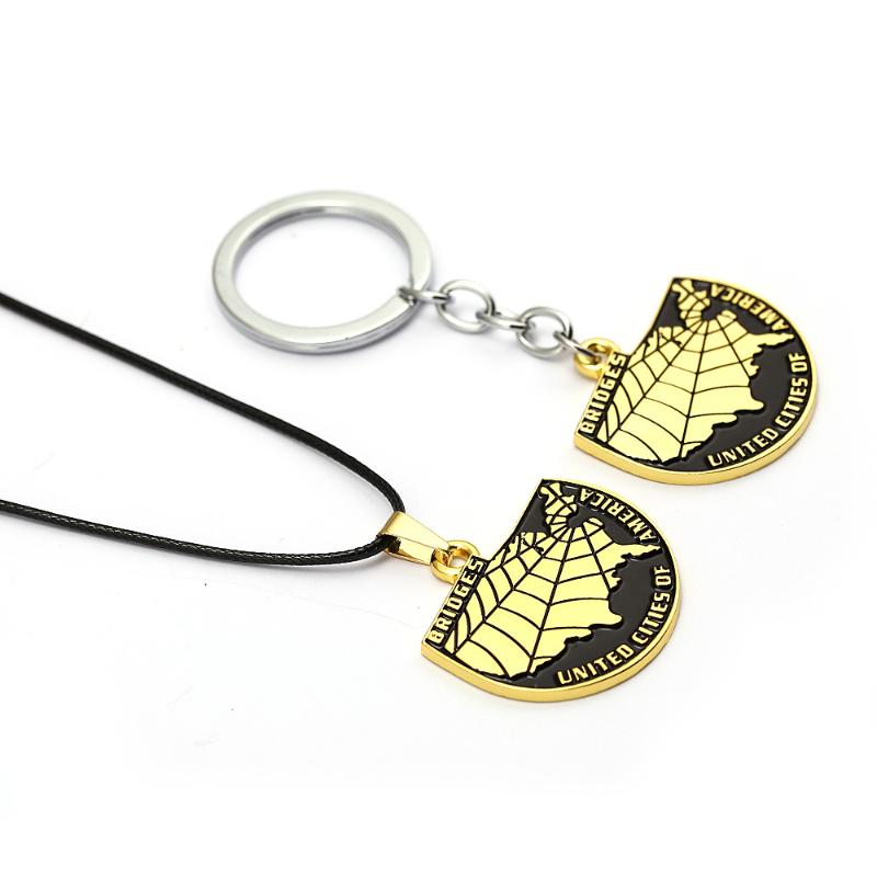 

New Game Death Stranding Jewelry Keychain Holder Metal Map Necklace Rope Chain Pendants Keyring For Men Car Accessory